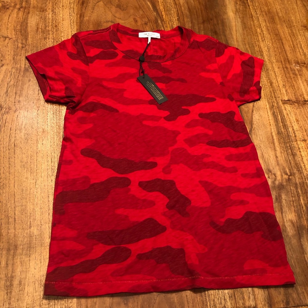Rag and Bone red camo tee